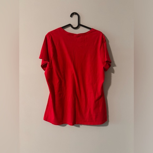 Happy face t-shirt red color cotton unisex - Picture 3 of 3